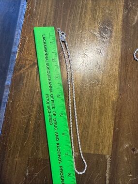 Sterling Silver Rope Chain Necklace - Silver